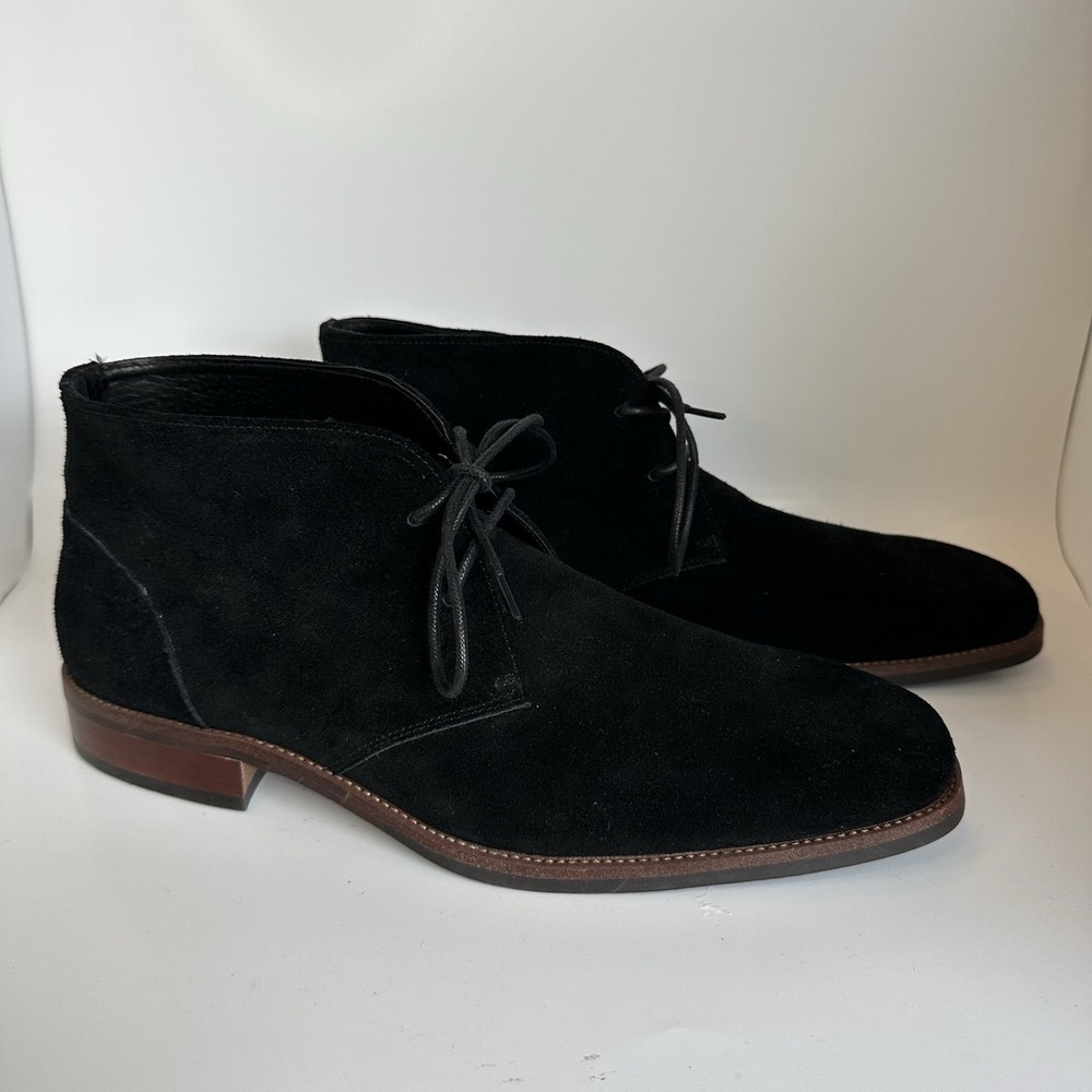 Vintage Foundry Co Men Suede Aldwin Dress Chukka Boots Black SZ 9 Leather Shoes